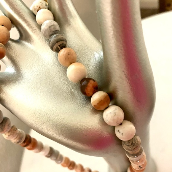 Modern Vintage Jasper Stone Bead Necklace - Picture 3 of 12